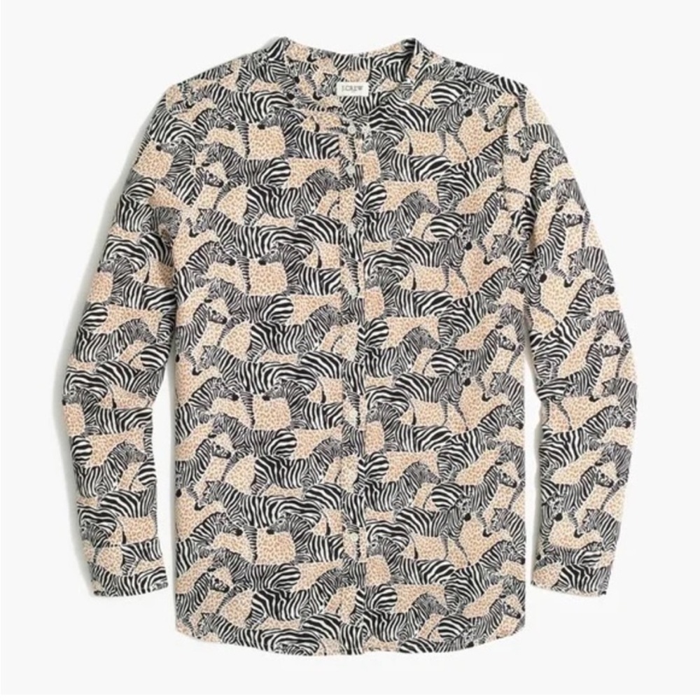 NWT J. Crew zebra blouse